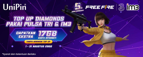 Spesial Free Fire 5th Anniversary – Agustus Mabar Lanjut Terus dengan Ekstra 17GB dari Tri & IM3!